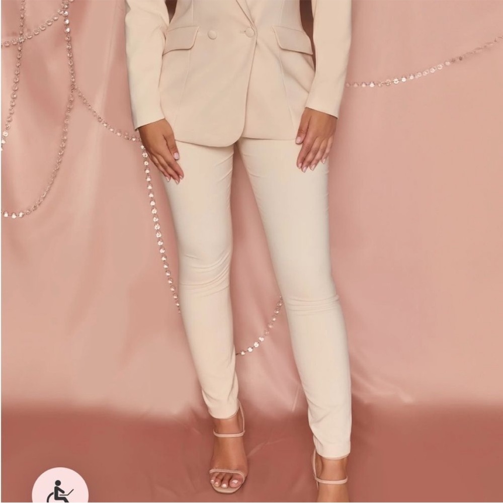 Oh Polly Cream Blazer and Pant Suit Set - Picture 2 of 4